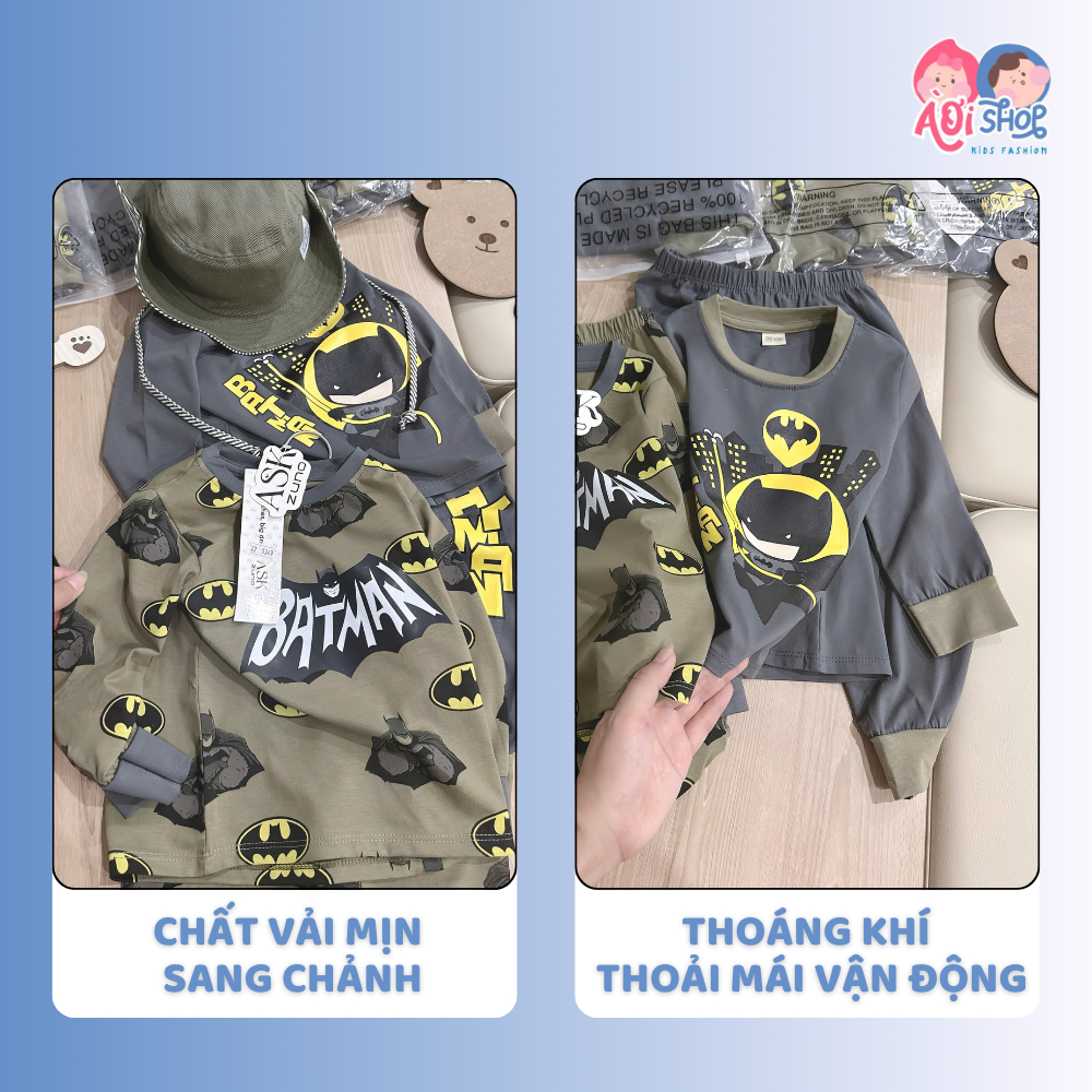 [À ƠI SHOP] V98- set 2 bộ dài tay batman chữ và hình- a100.227