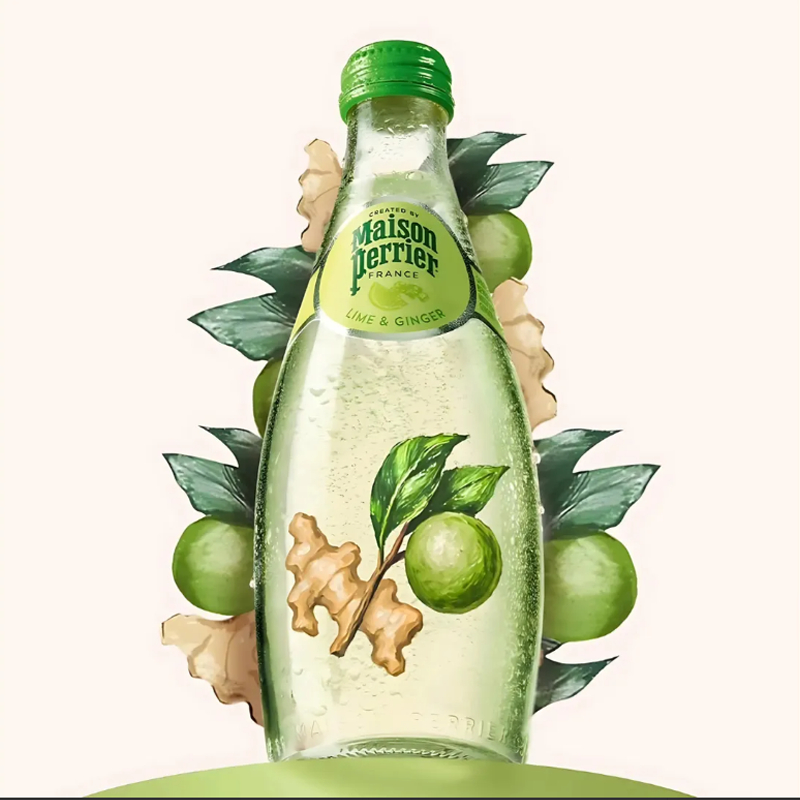 Perrier Sparkling Glass Lime Ginger Flavour / CHANH XANH & GỪNG 330ml ...