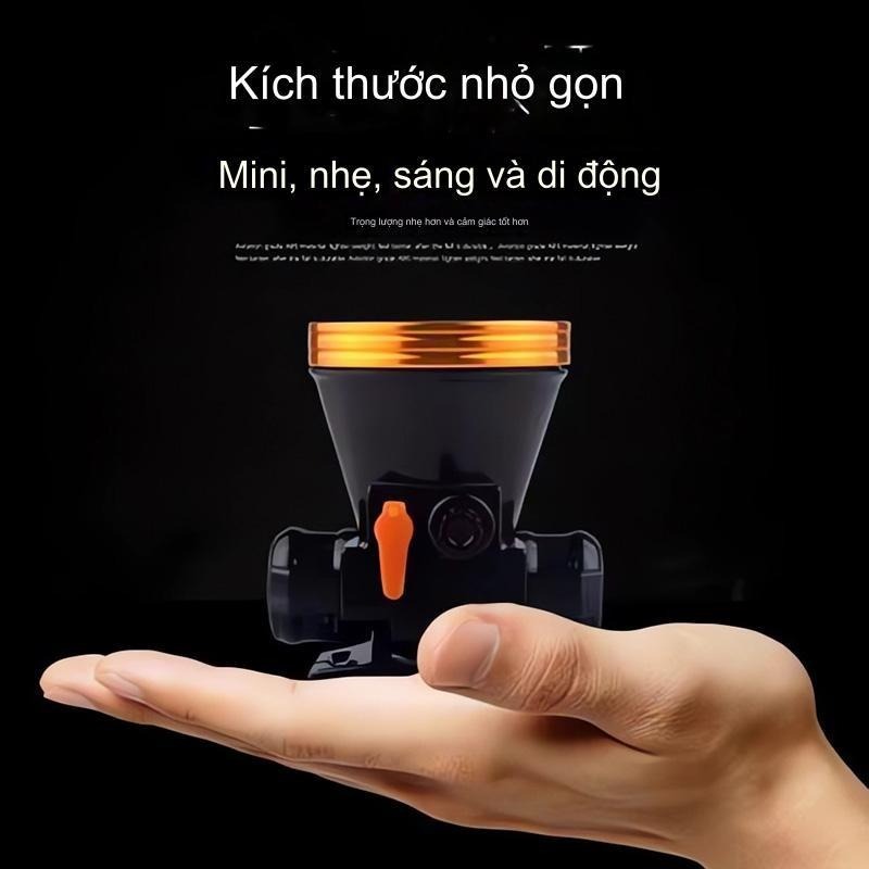 Đèn đội đầu pin sạc siêu sáng kín nước hàng chất lượng T1 Cầm được 6-8 giờ pin, kèm sạc và bộ dây đàn hồi đầy đủ
