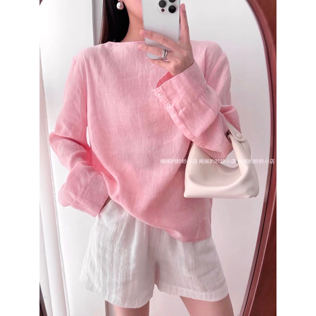 𝗡𝘂 - Áo Linen Cổ Thuyền Tay Dài BEELY