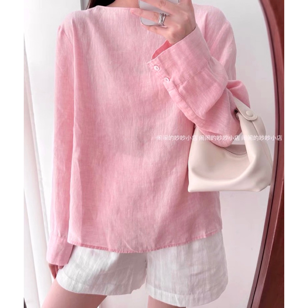 𝗡𝘂 - Áo Linen Cổ Thuyền Tay Dài BEELY