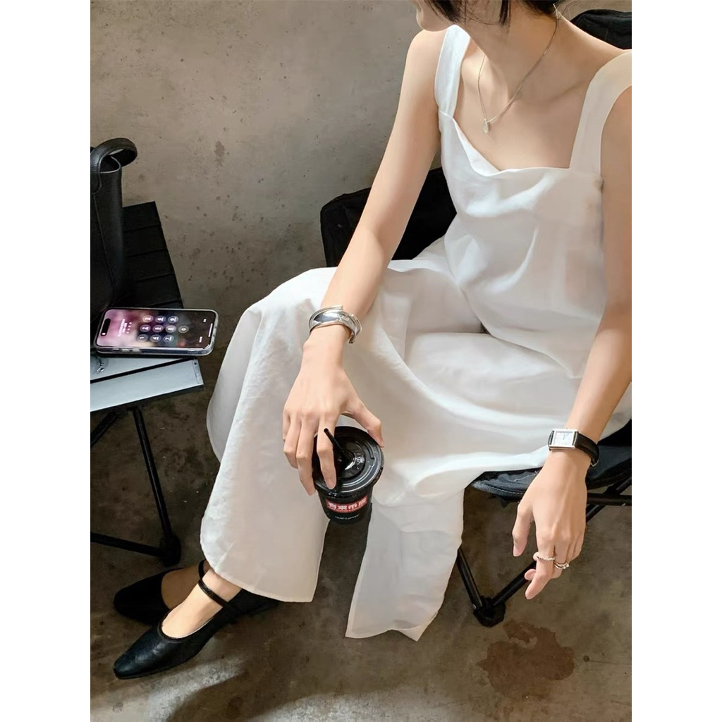 𝗠𝗶𝗮- Đầm linen 2s bản to chéo lưng dáng xuông