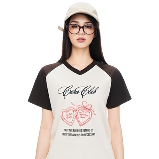 CARA Áo babytee nữ Bery kiểu raglan cổ V năng động