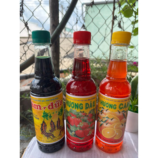 Combo 3 Chai Dâu + Cam (có đường) + Sâm dứa (không đường) hiệu Châu Thành