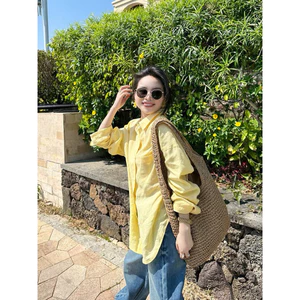 𝗦𝗲𝘂𝗹 - Áo Linen sơ mi vạt bầu BEELY