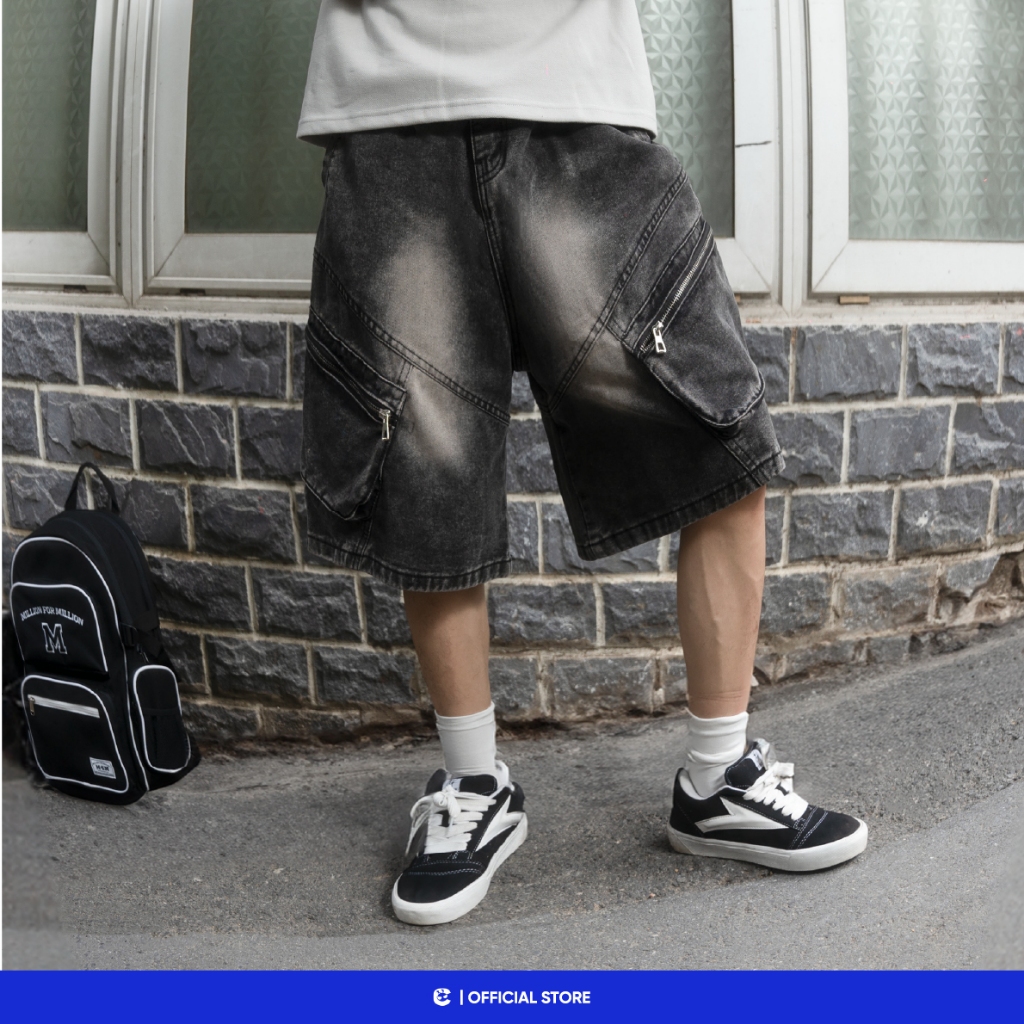Quần short jeans ống rộng quần bò nam nữ Local Brand Chính Hãng City Cycle Quần short jeans Style Boost