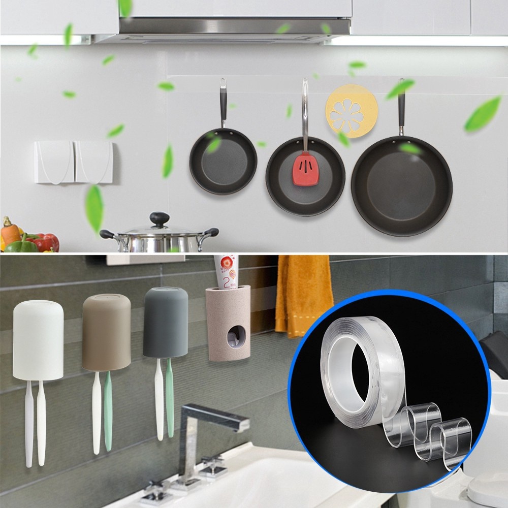 Dính Chắc Băng Dính 2 Mặt 5M Nano Trong Suốt Siêu Dính Mọi Bề Mặt Tiện ích
