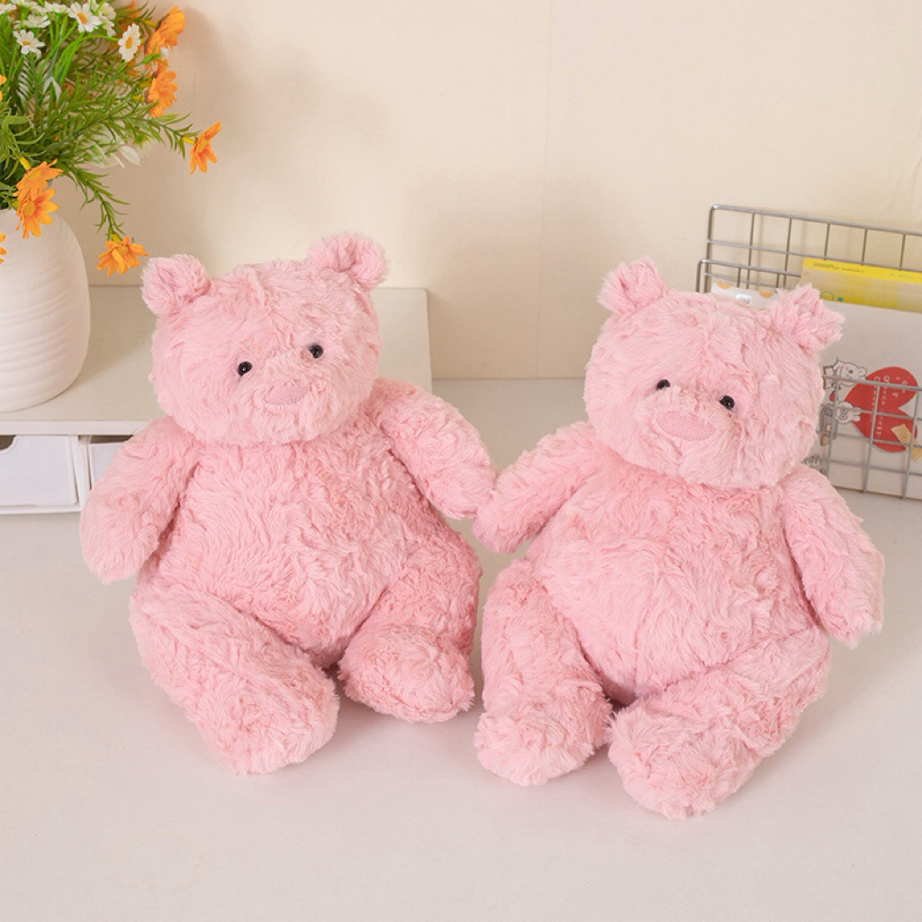 Gấu Thú Bông Gấu Teddy Lông Hồng Quà Tặng Độc Đáo Lông Xù Siêu Mềm Mịn Siêu Dễ Thươnấu