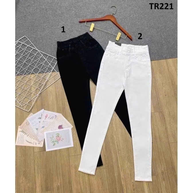 35-85kg Quần jeans Nữ, Quần Bò Nữ Màu Trắng Co Giãn