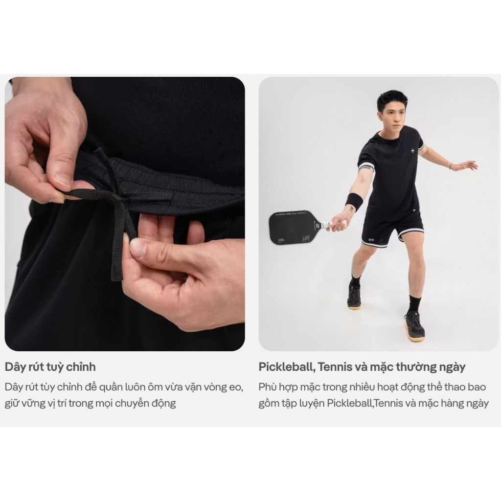 [TẶNG ÁO THUN]Quần thể thao nam 6inch Pickleball Smash Shot Essentials thoáng khí thấm hút tốt Coolmate