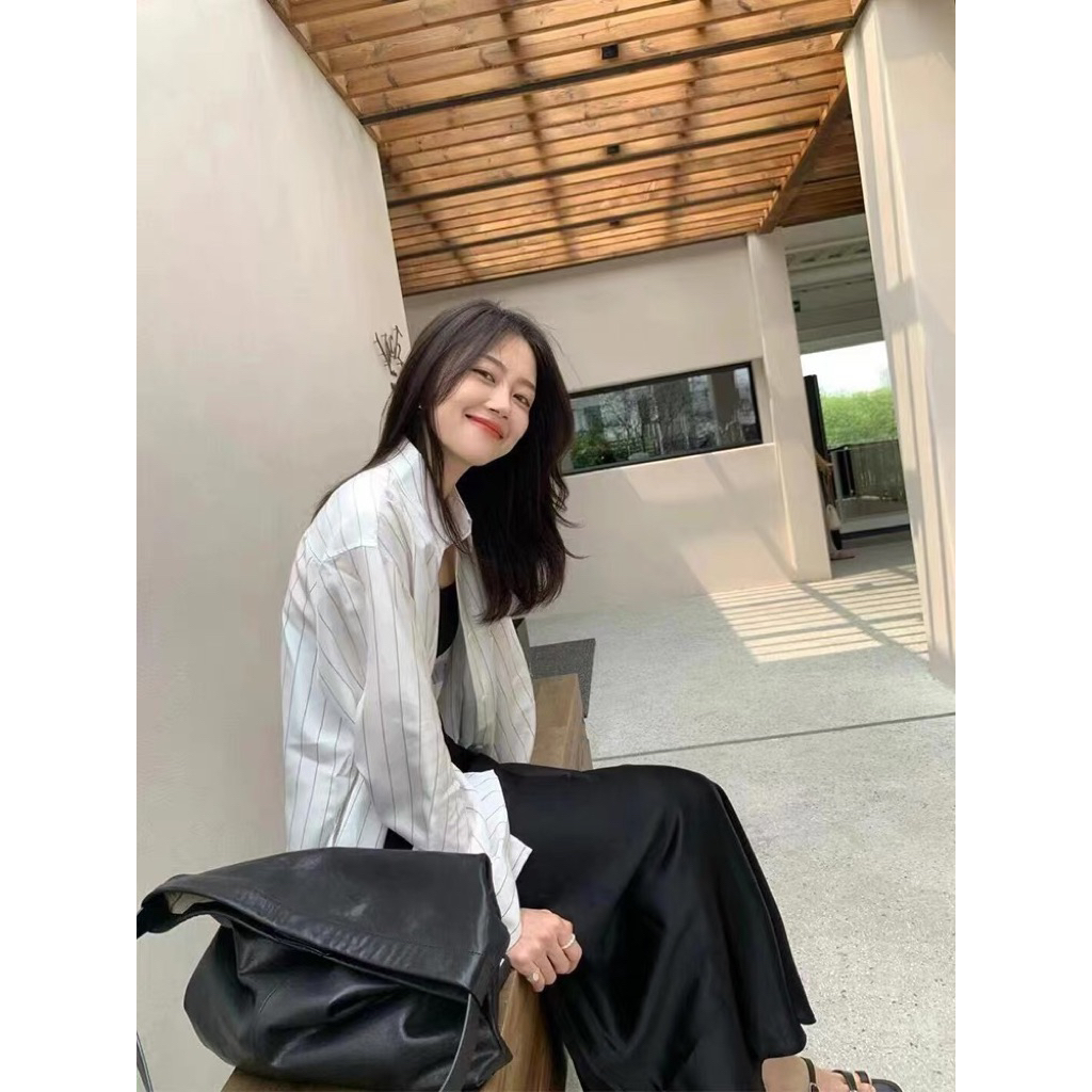 𝐅𝐞𝐥𝐢𝐚 - Áo sơ mi Linen Tưng Sọc BEELY