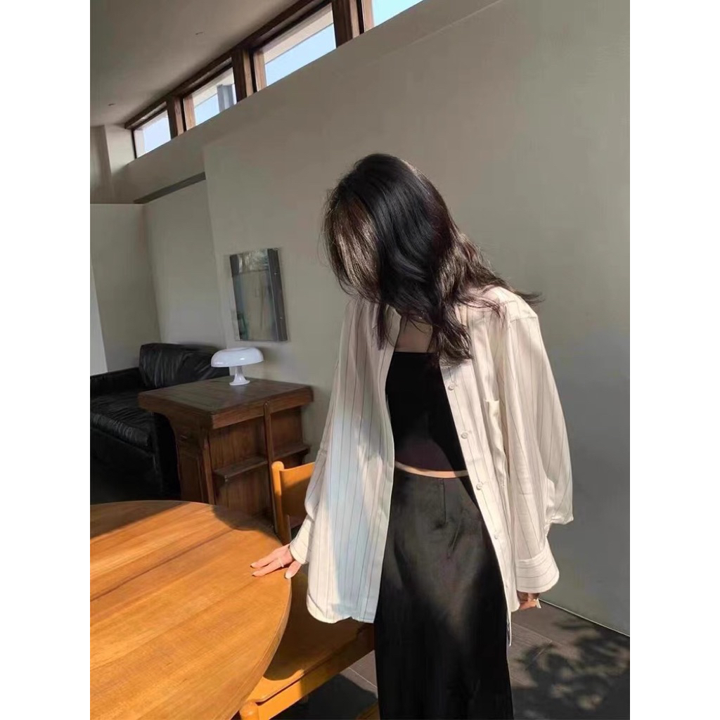 𝐅𝐞𝐥𝐢𝐚 - Áo sơ mi Linen Tưng Sọc BEELY