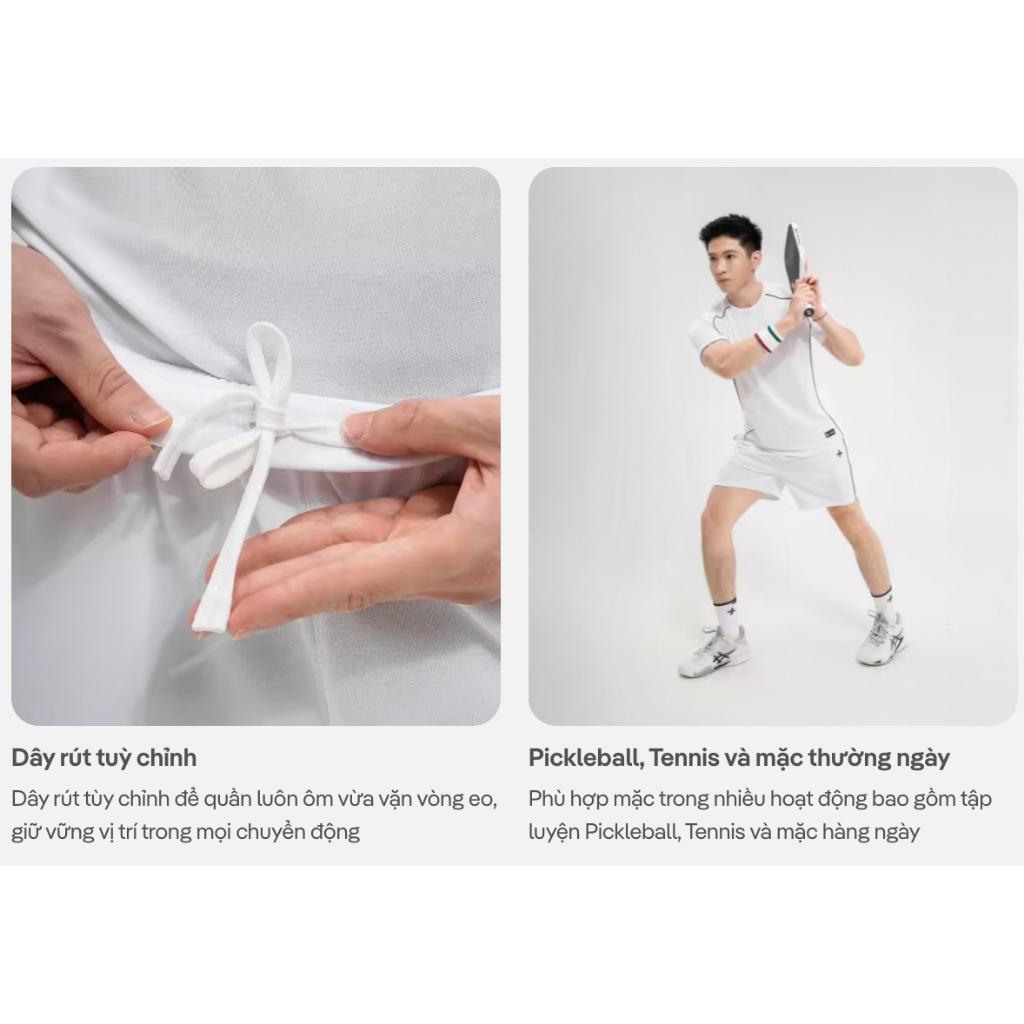 [TẶNG ÁO THUN]Quần thể thao nam 6inch Pickleball Dink Shot Essentials thoáng khí thấm hút tốt Coolmate