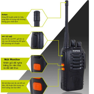 Bộ Đàm Baofeng BF-888S Chính Hãng, Âm Thanh Rõ Nét, Khoảng Cách Từ 3Km Đến 5Km, Gồm 16 Kênh Liên Lạc