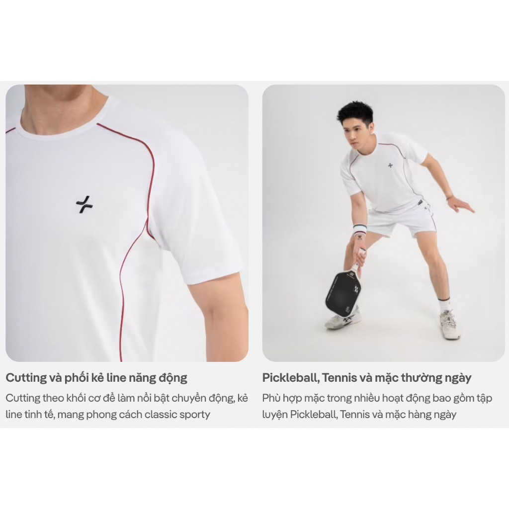 [MUA 4 GIẢM 20%]Áo thun thể thao nam Tennis, Typti, Pickleball Driveshot Essentials Nhanh khô Thoáng khí Coolmate