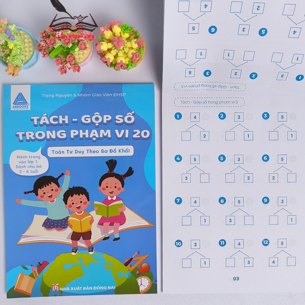 Sách- Toán Tư Duy Bộ 2 Quyển Tách Gộp Số Trong Phạm Vi 10 Và 20 Theo Sơ Đồ Khối-Dành Cho Bé 3-6 Tuổi