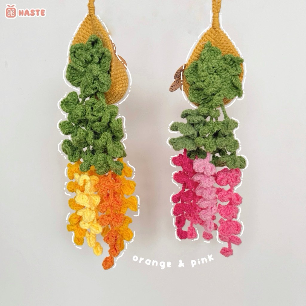 Chậu Hoa Len Treo Hoa Chuông Lily Lưu Ly Trầu Bà Nhiều Màu Sắc Handmade - Made by Haste