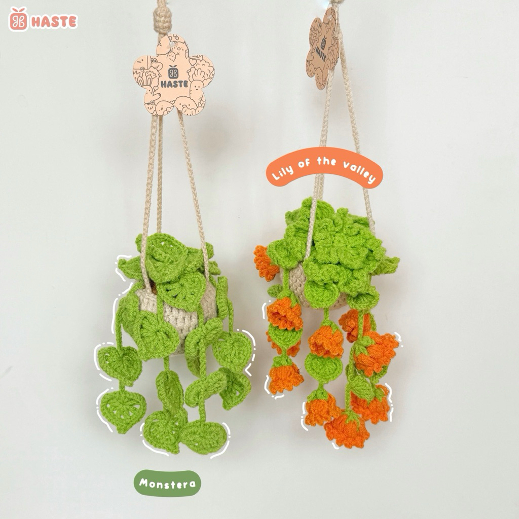 Chậu Hoa Len Treo Hoa Chuông Lily Lưu Ly Trầu Bà Nhiều Màu Sắc Handmade - Made by Haste