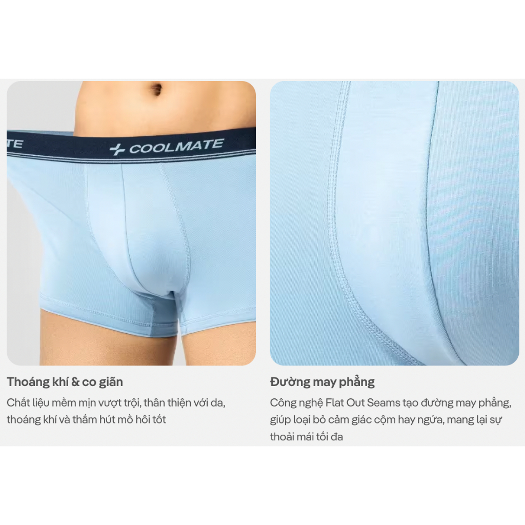 [TẶNG QUÀ ĐƠN 329K] Combo Pack 3 Quần Lót Nam Cotton Compact co giãn, thoáng khi nhanh khô - Coolmate