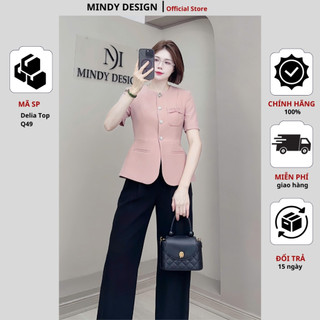DELIA  - Áo vest nữ ngắn tay màu pastel thiết kế công sở nữ cao cấp MindyDesign