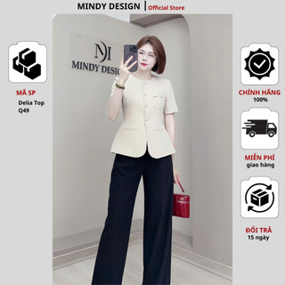 DELIA  - Áo vest nữ ngắn tay màu pastel thiết kế công sở nữ cao cấp MindyDesign