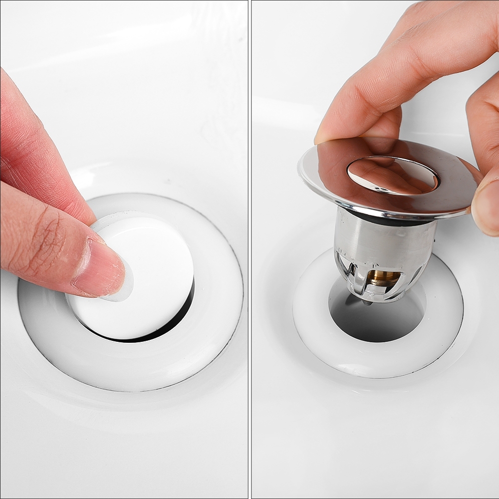 Nút Chặn Thoát Nước Nhấn Xả Lõi Đồng Cho Lavabo, Ngăn Mùi, Lọc Rác Bồn Rửa Mặt