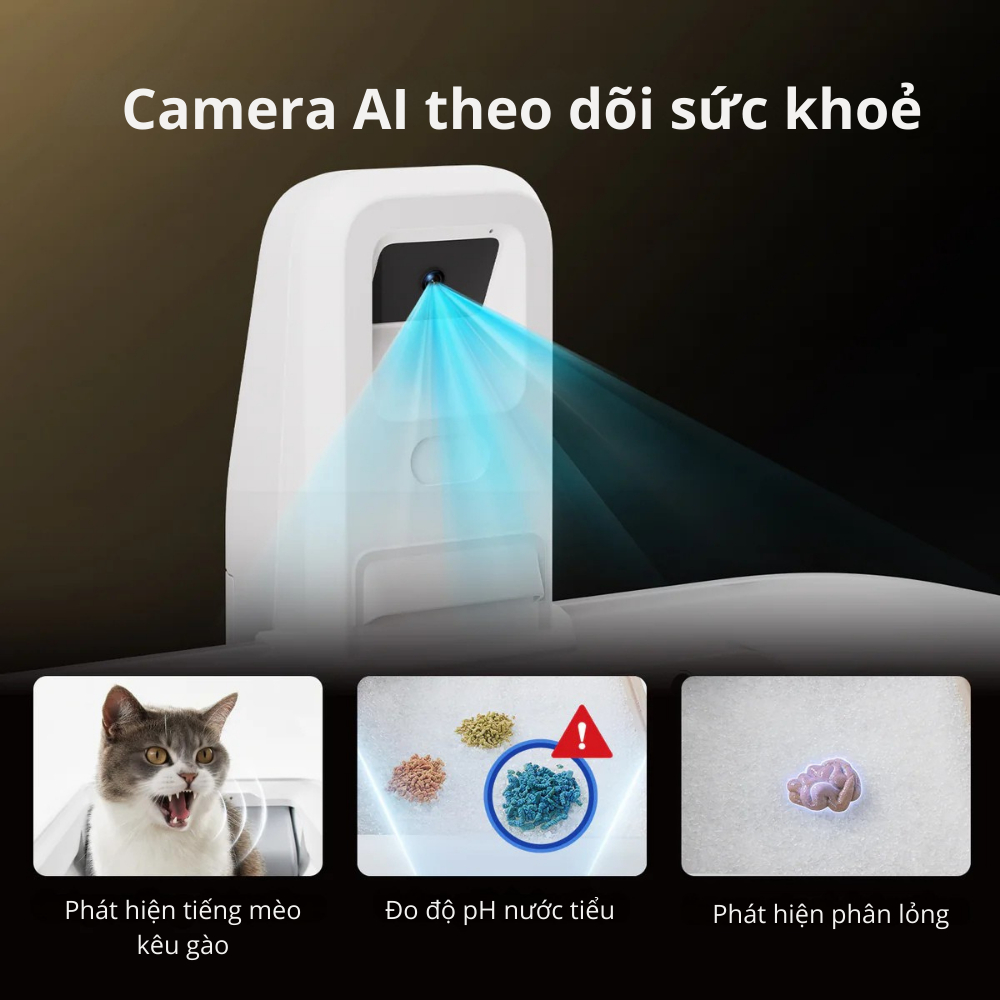 Máy Dọn Phân Mèo Tự Động, Nhà Vệ Sinh Cho Mèo Purobot Crystal Duo Phù Hợp Với Cát Thủy Tinh