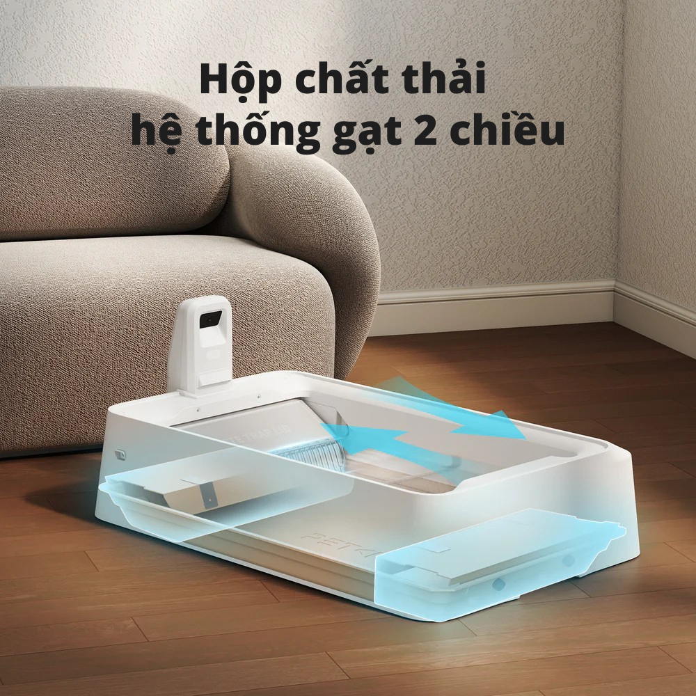 Máy Dọn Phân Mèo Tự Động, Nhà Vệ Sinh Cho Mèo Purobot Crystal Duo Phù Hợp Với Cát Thủy Tinh