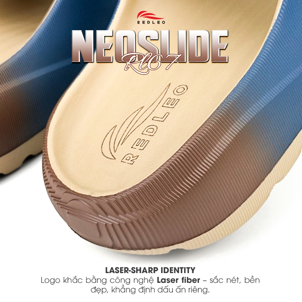 Dép Bánh Mì REDLEO NEO | Bảng Ngang Đúc Nguyên Khối Siêu Nhẹ, Đế Cao 4cm,Phối Màu Thời Trang RL67