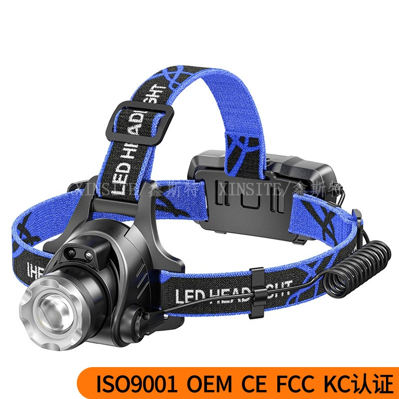 100-200M Đèn đội đầu Đèn Pin Đội Đầu Tích Hợp Sạc Pin ,đèn đeo trán Zoom xa gần,cảm biến vẫy tay siêu sáng chiếu xa