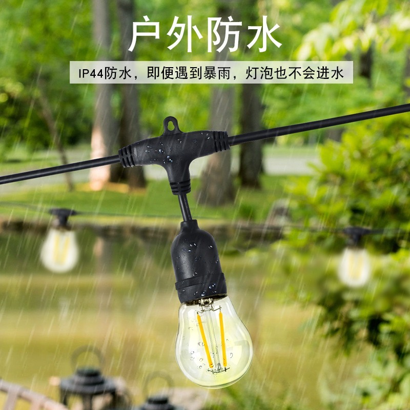 5-15m Dây đui đèn trang trí thả ngoài trời kiotool đúc chống nước quán cà phê, trà chanh, đèn sân vườn 【Kèm Bóng Đèn】