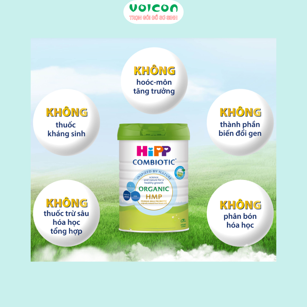 Sữa bột HiPP Organic Combiotic và HiPP Dê Đức hữu cơ hỗ trợ tiêu hóa đề kháng cho bé 400g 800g