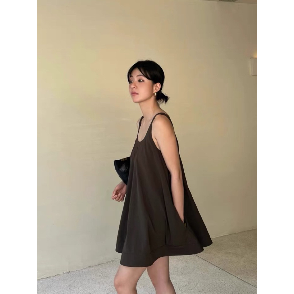 𝗘𝗺𝗺𝘆 -  Đầm Linen cộc tay dáng xoè BEELY