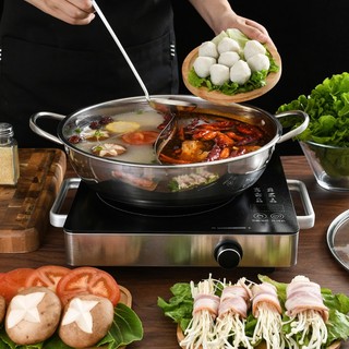 Nồi lẩu 2 ngăn / 1 ngăn INOX dùng được bếp ga , bếp từ làm nóng nhanh , siêu tiện lợi