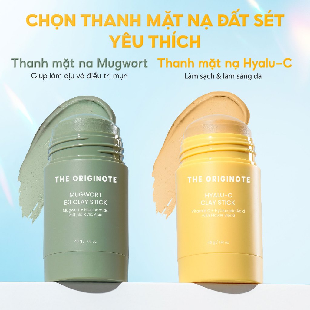 Thanh lăn mặt nạ đất sét The Originote se khít lỗ chân lông cải thiện mụn làm sạch sâu Clay Mask Stick 40g
