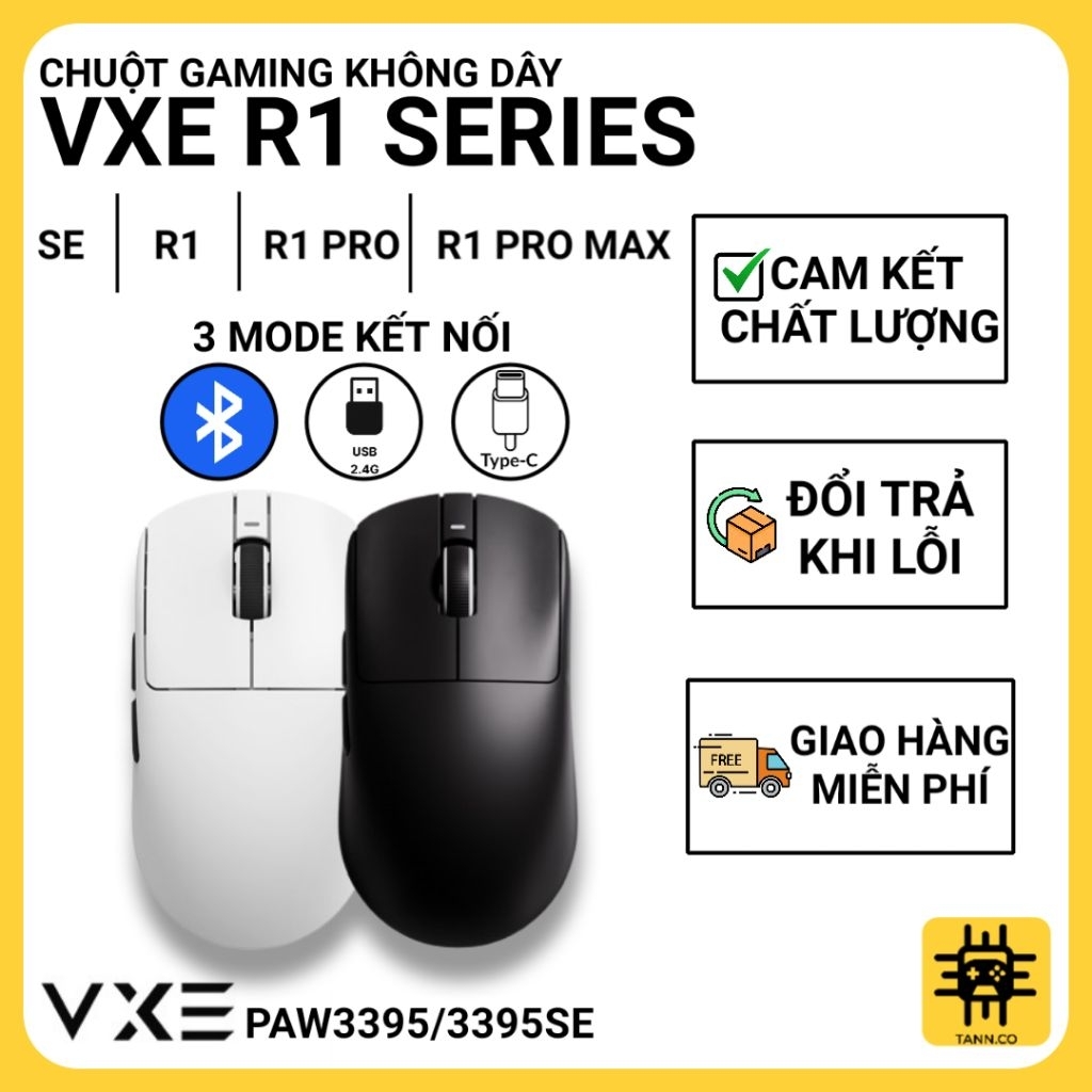 Chuột Chơi Game VXE R1 (SE, R1, R1 Pro, R1 Pro Max)- Siêu Nhẹ, Pin ...
