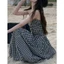 Đầm sọc cúp ngang vải cotton thô sẵn S