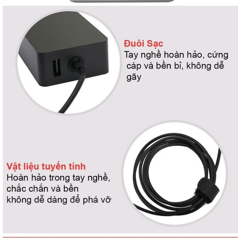 Sạc Surface Pro 4 5 6 7 8 12V 4A 44W 65W 102W 127W- Sạc Surface Pro/ Book/ Laptop - BẢO HÀNH 12 THÁNG - LỖI ĐỔI MỚI