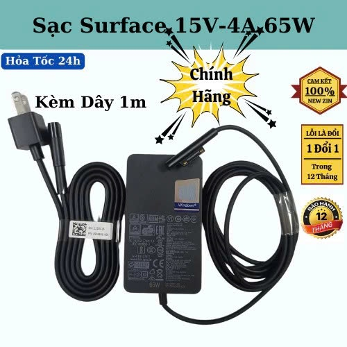 Sạc Surface Pro 4 5 6 7 8 12V 4A 44W 65W 102W 127W- Sạc Surface Pro/ Book/ Laptop - BẢO HÀNH 12 THÁNG - LỖI ĐỔI MỚI
