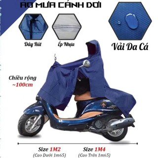 Áo Mưa Xẻ Tà Áo Mưa Cánh Dơi người lớn vải vẩy cá, tổ ong cao cấp - Áo Mưa Đi Xe Máy Vải Dù Cao Cấp