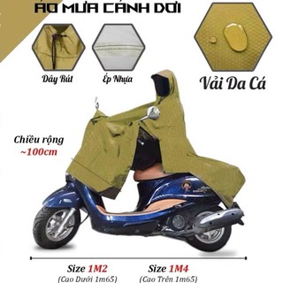 Áo Mưa Xẻ Tà Áo Mưa Cánh Dơi người lớn vải vẩy cá, tổ ong cao cấp - Áo Mưa Đi Xe Máy Vải Dù Cao Cấp