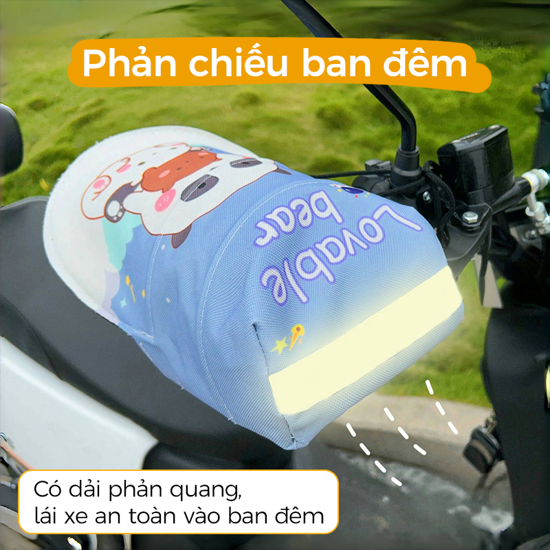 Găng tay chống nắng cho xe đạp điện, chống nước chống tia UV găng tay lái xe máy thoáng khí phản quang ban đêm giúp lái