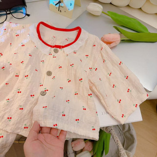 [8-40KG] Bộ Pyjama dài tay phong cách Hàn Quốc cho bé gái hàng QCCC - Bộ ngủ, bộ dài tay mỏng viền ren siêu xinh