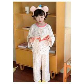 [8-40KG] Bộ Pyjama dài tay phong cách Hàn Quốc cho bé gái hàng QCCC - Bộ ngủ, bộ dài tay mỏng viền ren siêu xinh