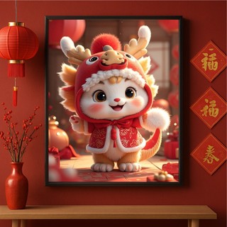 Tranh decor trung thu 12 con giáp BH147 - Tranh treo decor trung thu quán nước, nhà hàng, quán ăn cao cấp