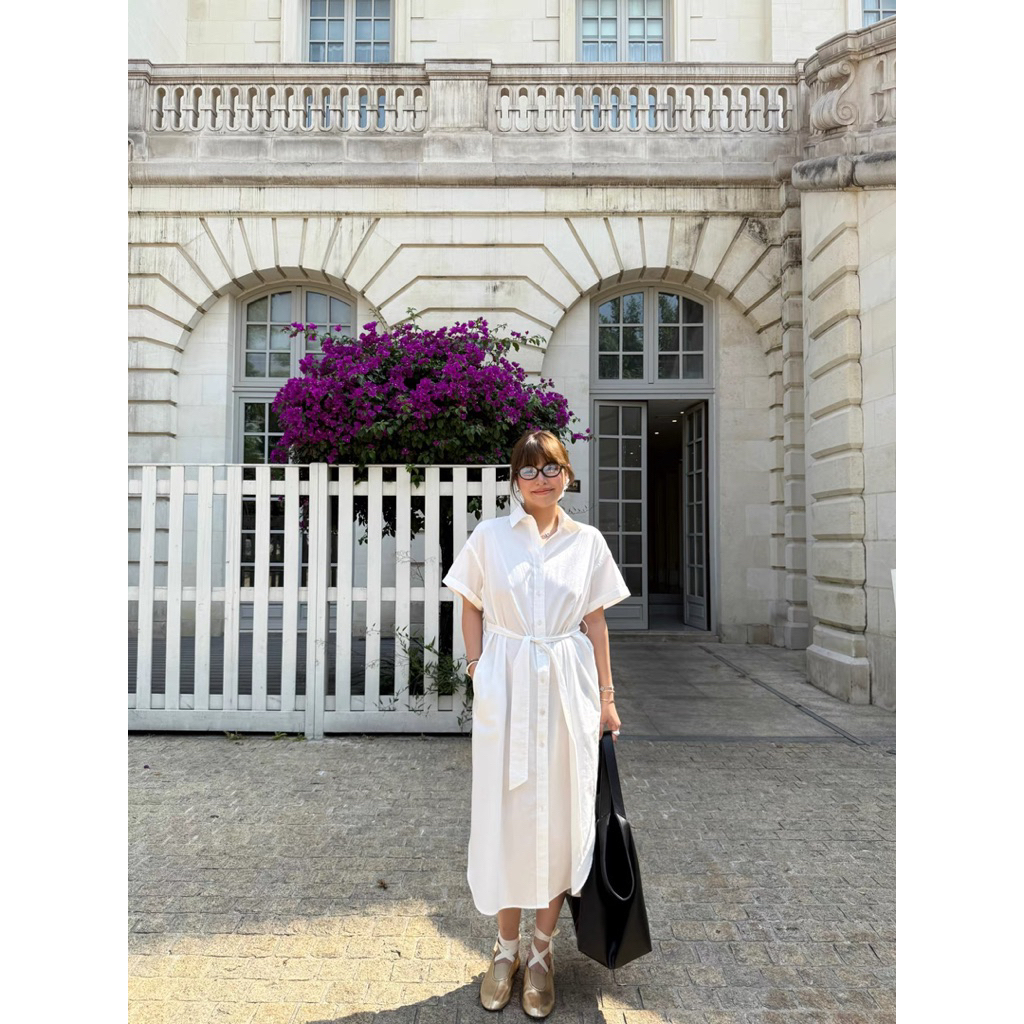 𝗡𝘂𝘀𝗼- Đầm Linen sơ mi basic + DÂY eo BEELY