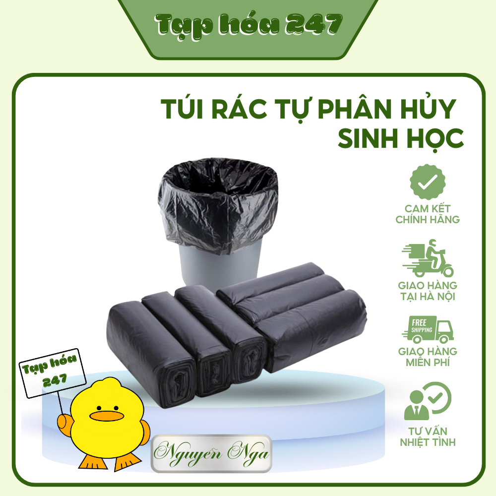 M1 Combo 3 Bịch Túi Rác Tự Phân Hủy Sinh Học (9 cuộn) 55x65cm Bền Chắc ...