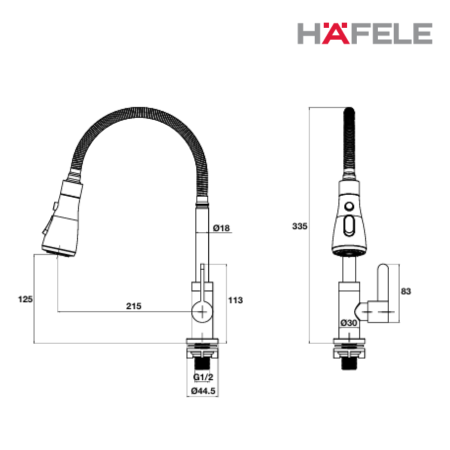 [NEW] Vòi Bếp HAFELE Nước Lạnh Chrome 495.50.280