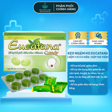 Viên Ngậm Ho - Kẹo Ngậm Ho Eucatana Nguồn Gốc Thảo Dược, Giảm Ho, Đau Rát Họng VIET HEALTH CARE