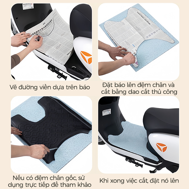 Có thể cắt thảm lót sàn xe máy điện thảm đa năng hoạt hình thảm lót sàn xe điện gia đình